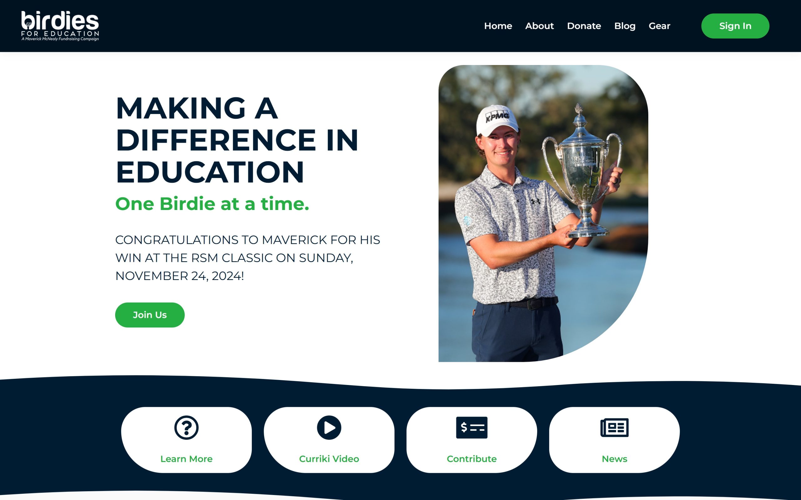 Birdies for Education website