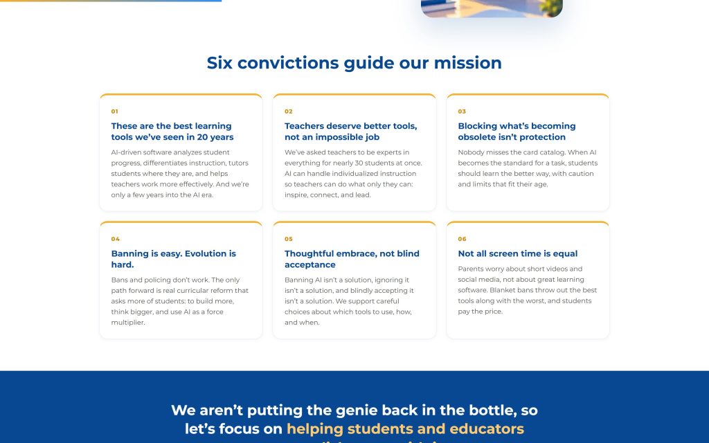 Curriki AI Grants: "Six convictions guide our mission"