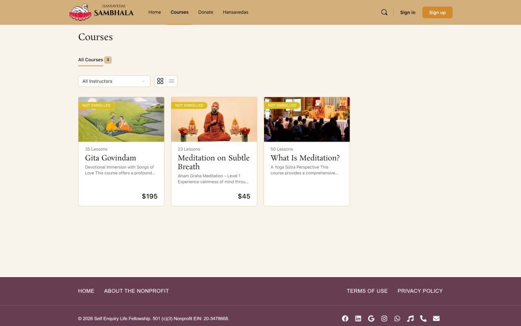 Sambhala: LearnDash course catalog