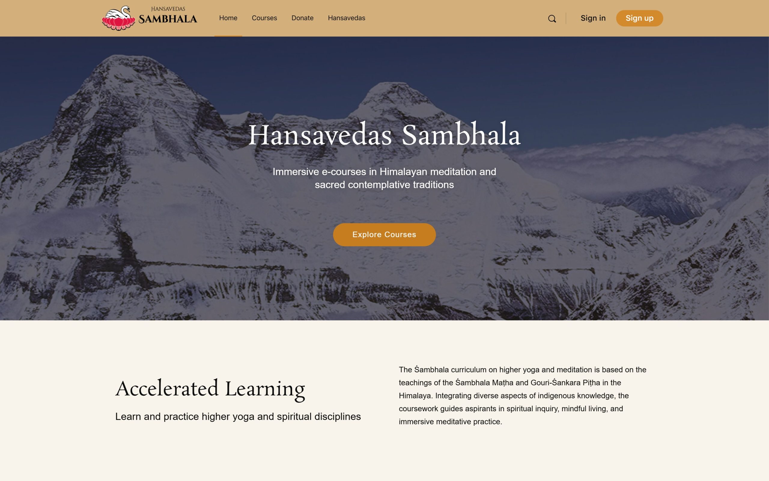 Hansavedas Sambhala website
