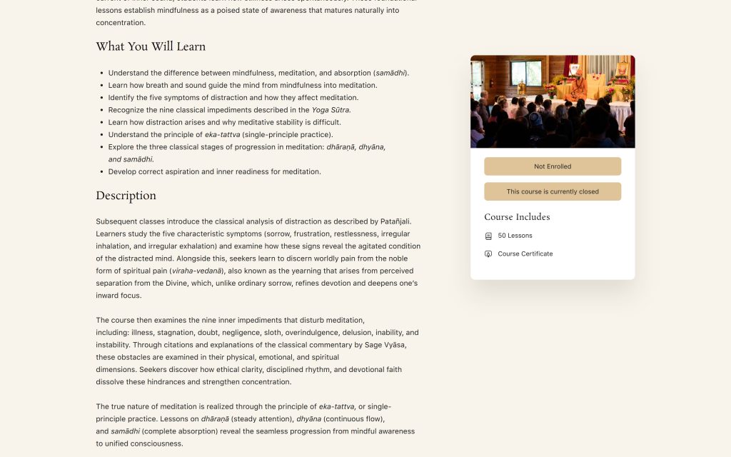 Sambhala: "What You Will Learn" and course details