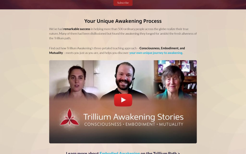 Trillium: "Your Unique Awakening Process" and Trillium Awakening Stories video