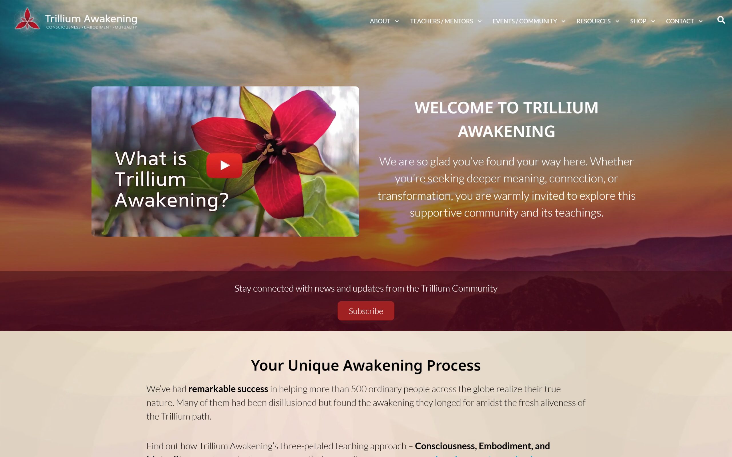 Trillium Awakening website